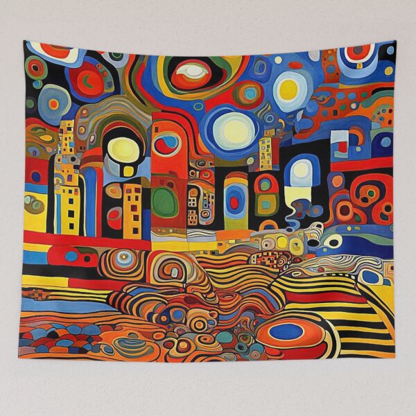Item preview, Psychedelic Townscape designed and sold by George Hutton Hunter.