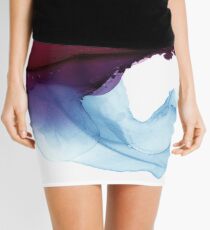 Shades of Purple, Abstract Fluid Artwork Mini Skirt