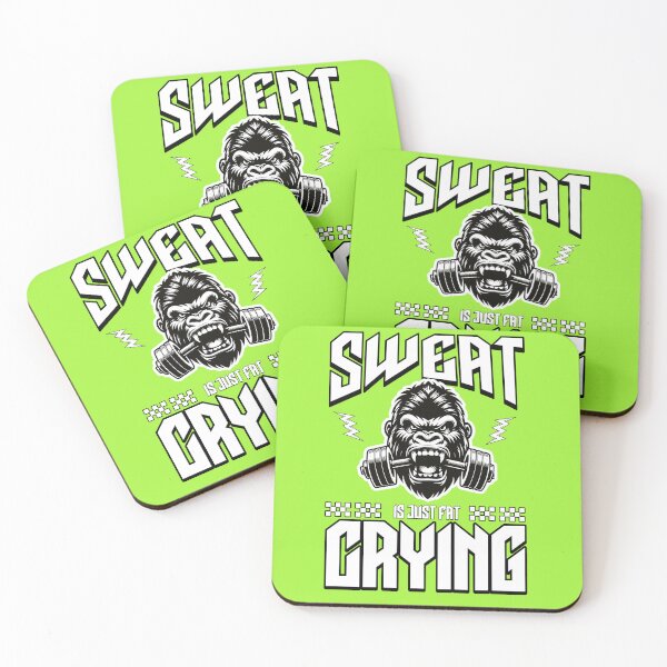 Item preview, Funny Fitness Gorilla - Sweat Is Fat Crying Motivational Gym Art designed and sold by Abaseen.