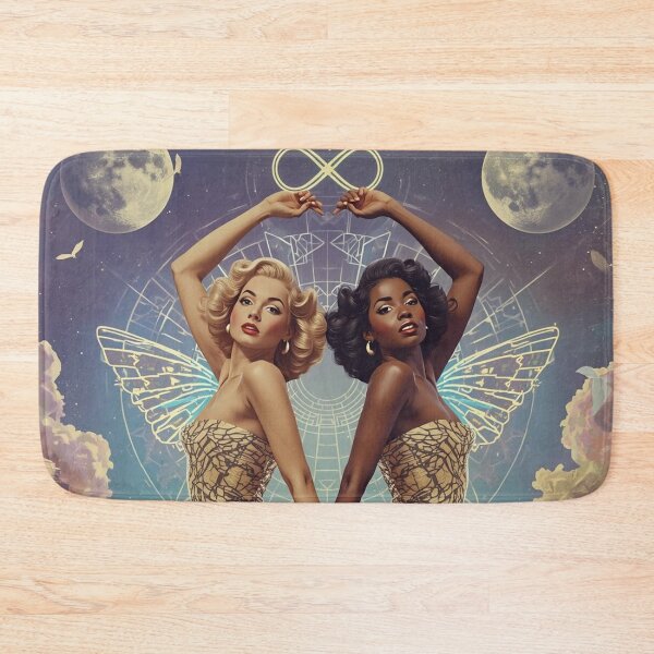 Item preview, Cyberpunk Pin-Up Twins | Retro-Futuristic Circuit Board & Liquid Metal designed and sold by MissSaylor.