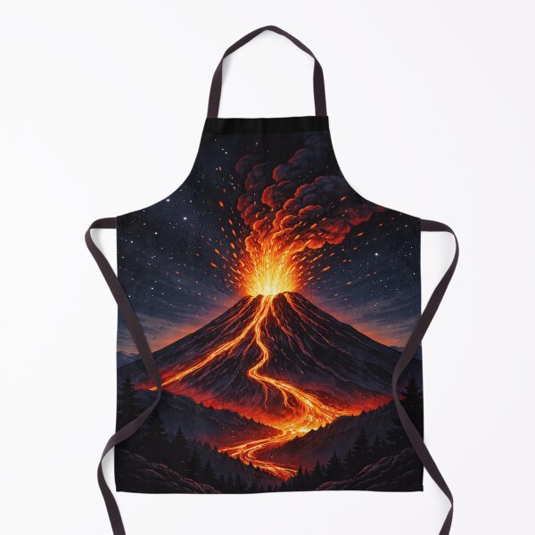 Item preview, Volcano Night Sky Eruption | Lava Starry Sky Adventure Illustration designed and sold by Globalcitytees.