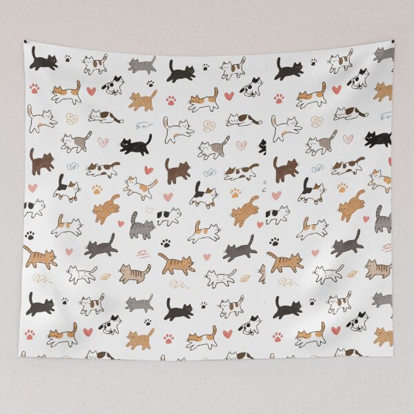 Item preview, Cat printed doodles designed and sold by Doodlesprouts08.