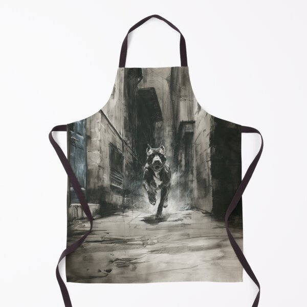 Item preview, A powerful Pit Bull sprinting through a gritty urban alley, Dogs in Motion designed and sold by CDC40.