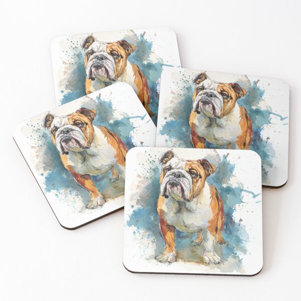 Item preview, Watchful English Bulldog Watercolour Portrait designed and sold by LawleyKingdom.