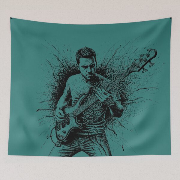 Item preview, The Bassist in Action Blk designed and sold by UrbanPrts.