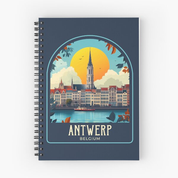 Item preview, Antwerp Vintage Travel Illustration designed and sold by HomeLivingCo.