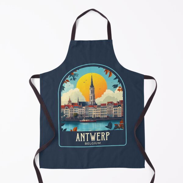 Item preview, Antwerp Vintage Travel Illustration designed and sold by HomeLivingCo.