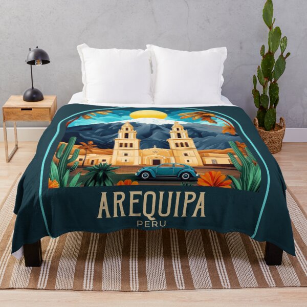 Item preview, Arequipa Vintage Travel Illustration designed and sold by HomeLivingCo.