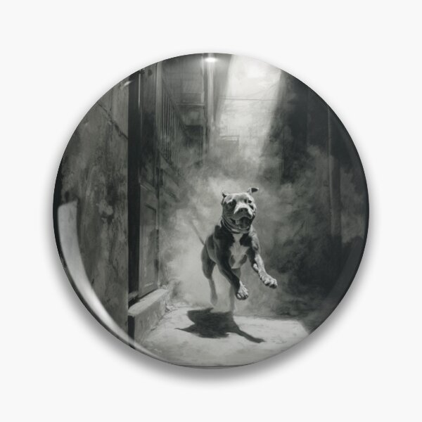 Item preview, A powerful Pit Bull sprinting through a gritty urban alley, Dogs in Motion designed and sold by CDC40.