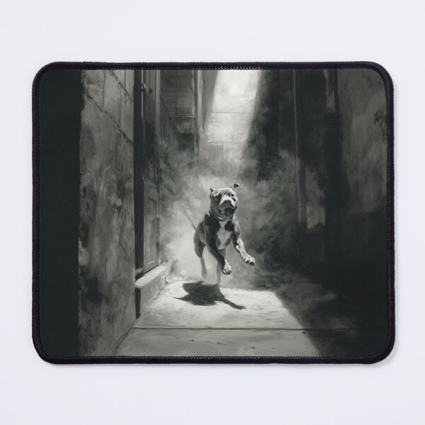 Item preview, A powerful Pit Bull sprinting through a gritty urban alley, Dogs in Motion designed and sold by CDC40.