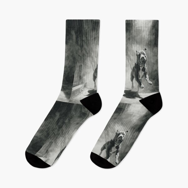 Item preview, A powerful Pit Bull sprinting through a gritty urban alley, Dogs in Motion designed and sold by CDC40.