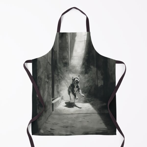 Item preview, A powerful Pit Bull sprinting through a gritty urban alley, Dogs in Motion designed and sold by CDC40.
