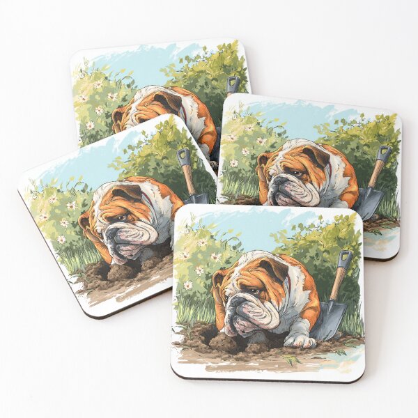 Item preview, Bulldog on a Garden Digging Mission designed and sold by LawleyKingdom.
