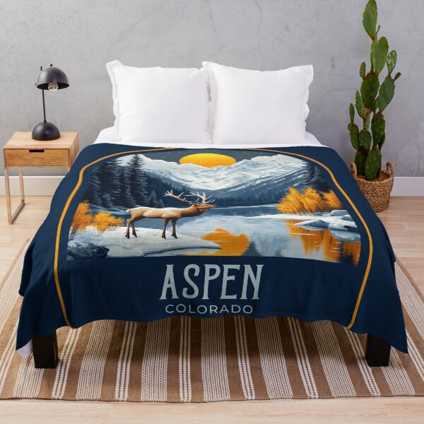 Item preview, Aspen Vintage Travel Illustration designed and sold by HomeLivingCo.