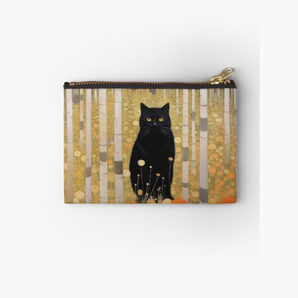 Item preview, Black Cat in Klimt-Inspired Autumn Forest designed and sold by curiouswonder.