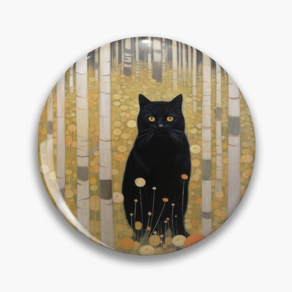 Item preview, Black Cat in Klimt-Inspired Autumn Forest designed and sold by curiouswonder.