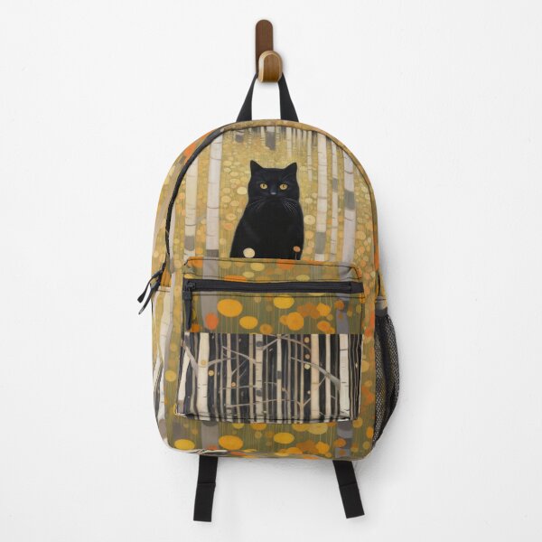 Item preview, Black Cat in Klimt-Inspired Autumn Forest designed and sold by curiouswonder.