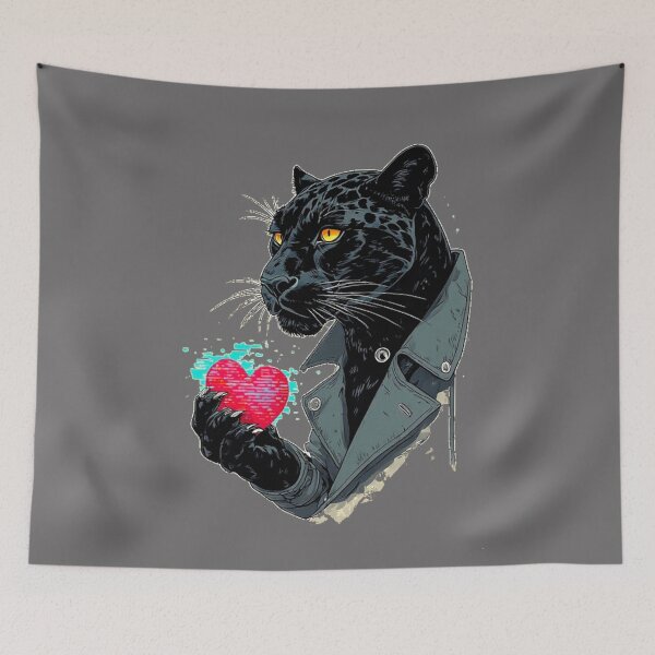 Item preview, Glitch Heart Protocol – Lunar Eclipse Panther with Heart designed and sold by Shift-Bloom.