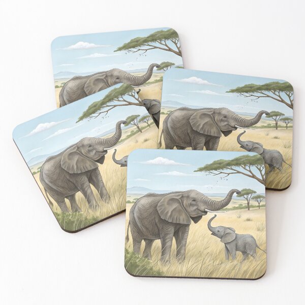 Item preview, Elephant mom and baby designed and sold by trendspatterns.