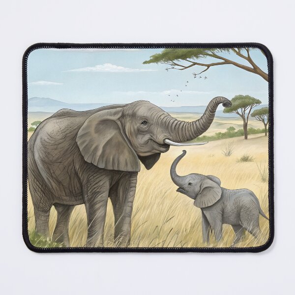 Item preview, Elephant mom and baby designed and sold by trendspatterns.