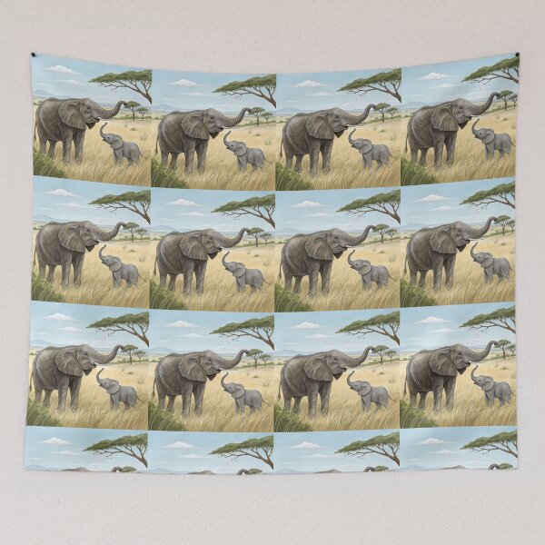 Item preview, Elephant mom and baby designed and sold by trendspatterns.