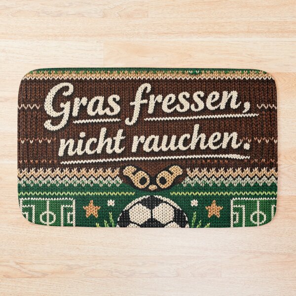 Item preview, Eat grass, don't smoke, football knitting pattern designed and sold by Mauswohn.