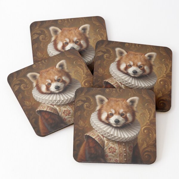Item preview, Renaissance Red Panda cool animal Tudor style portrait art designed and sold by Vintage Designs +.