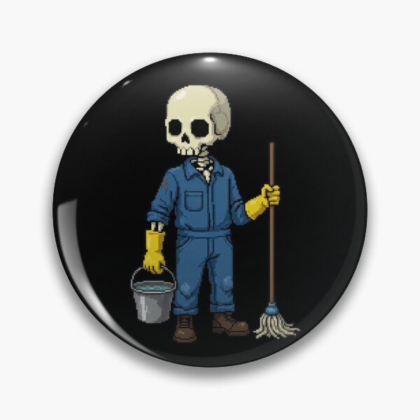Item preview, Janitor Pixel Skeleton Shirt | Mr. SKVLL | Funny Custodian Skeleton Gift designed and sold by MR.SKVLL.