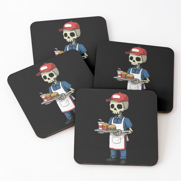Item preview, Fast Food Pixel Skeleton Shirt | Mr. SKVLL | Funny Burger Crew Skeleton Gift designed and sold by MR.SKVLL.