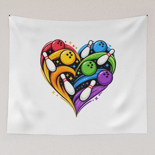 Item preview, Bowling Love Heart Design designed and sold by VIBE CRAFT STUDIO.