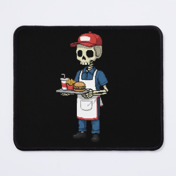 Item preview, Fast Food Pixel Skeleton Shirt | Mr. SKVLL | Funny Burger Crew Skeleton Gift designed and sold by MR.SKVLL.