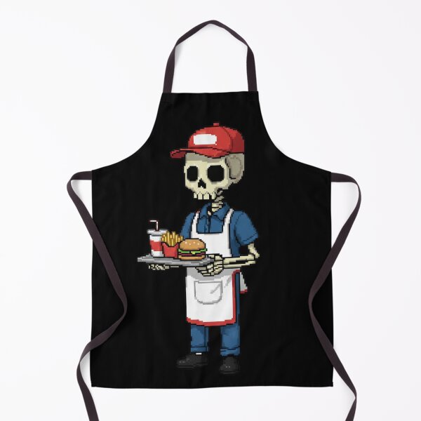Item preview, Fast Food Pixel Skeleton Shirt | Mr. SKVLL | Funny Burger Crew Skeleton Gift designed and sold by MR.SKVLL.