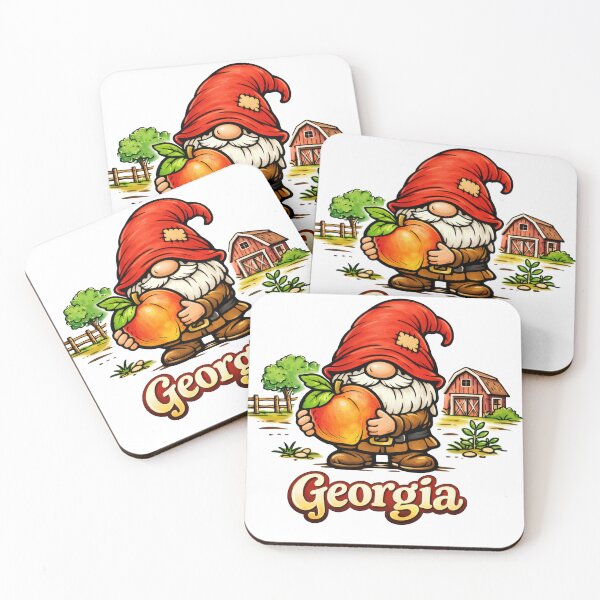 Item preview, Georgia Gnome with Peach – Whimsical Farm Illustration designed and sold by Moriarty's Digital Visions.