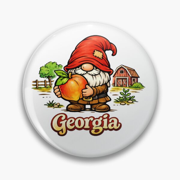 Item preview, Georgia Gnome with Peach – Whimsical Farm Illustration designed and sold by Moriarty's Digital Visions.