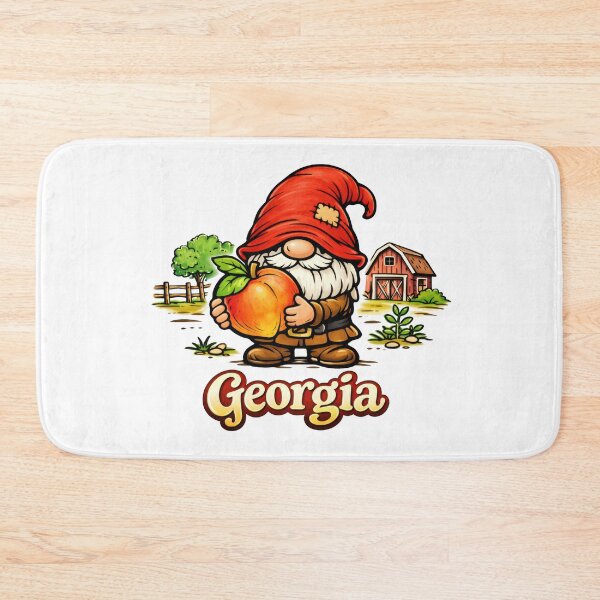 Item preview, Georgia Gnome with Peach – Whimsical Farm Illustration designed and sold by Moriarty's Digital Visions.