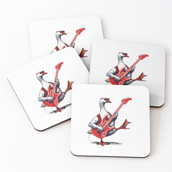 Item preview, Rock n' Roll Goose — Punk Rock Honk Playing Red Electric Guitar Illustration designed and sold by Colorful-Garden.