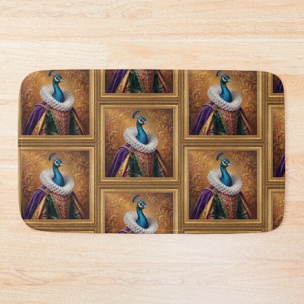 Item preview, Tudor Peacock Noble cool animal Tudor style portrait art designed and sold by Vintage Designs +.