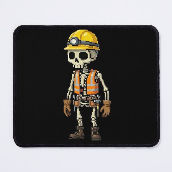 Item preview, Construction Worker Pixel Skeleton Shirt | Mr. SKVLL | Funny Builder Skeleton Gift designed and sold by MR.SKVLL.