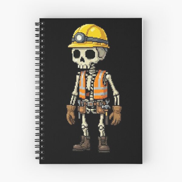 Item preview, Construction Worker Pixel Skeleton Shirt | Mr. SKVLL | Funny Builder Skeleton Gift designed and sold by MR.SKVLL.