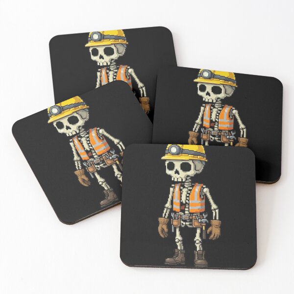 Item preview, Construction Worker Pixel Skeleton Shirt | Mr. SKVLL | Funny Builder Skeleton Gift designed and sold by MR.SKVLL.