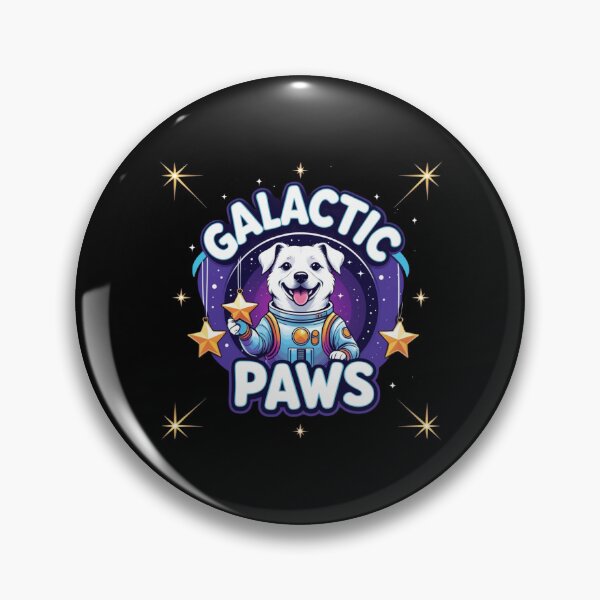 Item preview, Title: Cute White Puppy Astronaut Galactic Paws Space Badge designed and sold by Canine Cosmos.