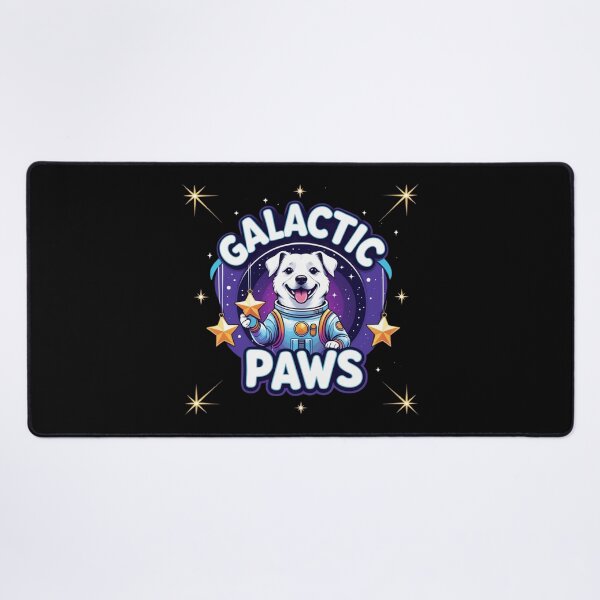 Item preview, Title: Cute White Puppy Astronaut Galactic Paws Space Badge designed and sold by Canine Cosmos.