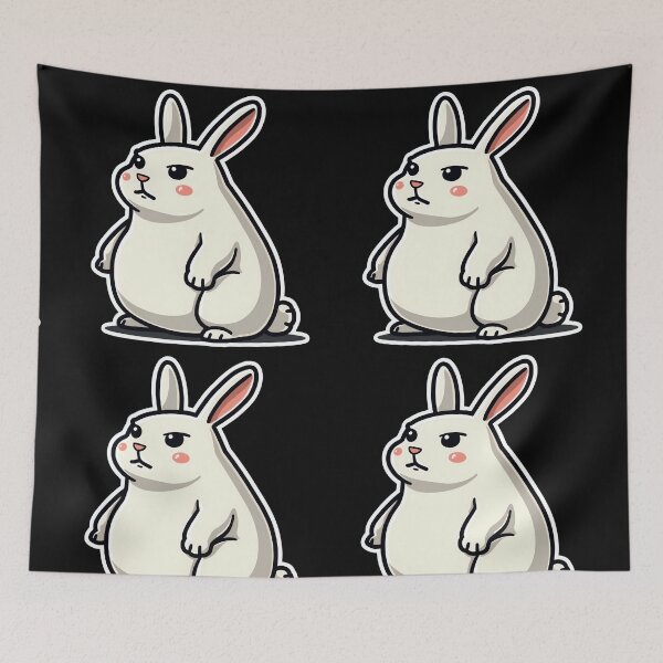 Item preview, Disapproving Rabbit White - Grumpy Bunny designed and sold by The Grumpy Pet Club.