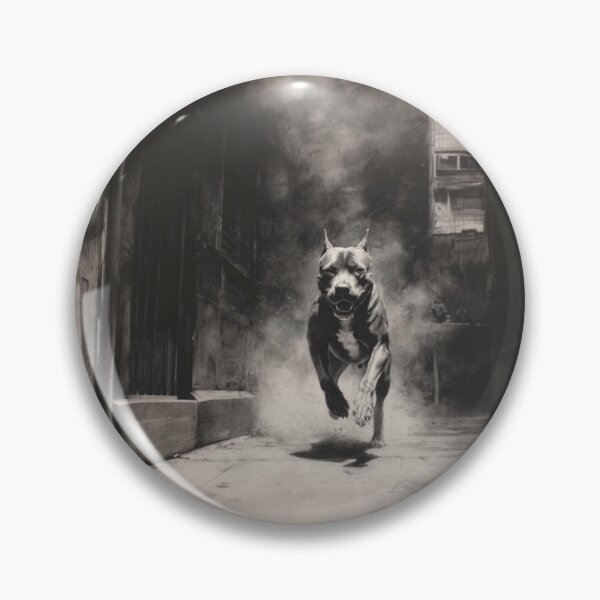Item preview, A powerful Pit Bull sprinting through a gritty urban alley, Dogs in Motion designed and sold by CDC40.