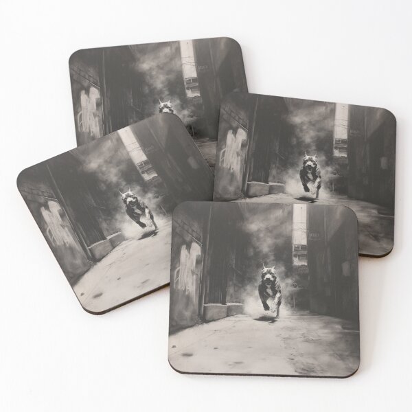 Item preview, A powerful Pit Bull sprinting through a gritty urban alley, Dogs in Motion designed and sold by CDC40.