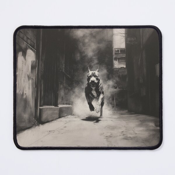 Item preview, A powerful Pit Bull sprinting through a gritty urban alley, Dogs in Motion designed and sold by CDC40.