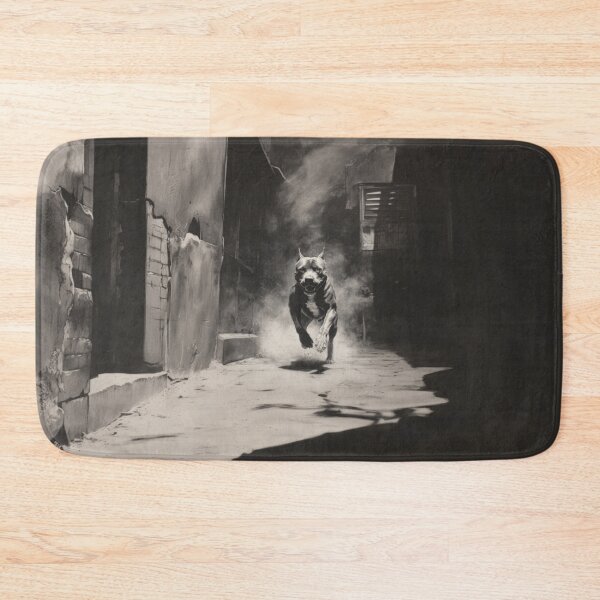 Item preview, A powerful Pit Bull sprinting through a gritty urban alley, Dogs in Motion designed and sold by CDC40.