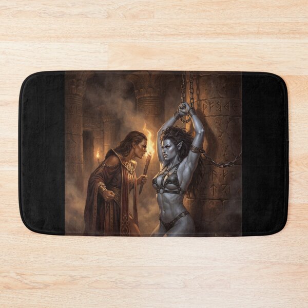 Item preview, Dark Elf warrior woman captive in chains in Defiance illustration fantasy art style designed and sold by Vintage Designs +.
