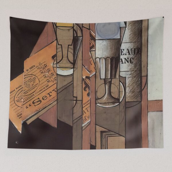 Item preview, Juan Gris Glasses Newspaper And Bottle Of Wine designed and sold by melaartni.