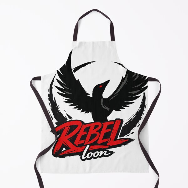 Item preview, Rebel Loon – Dark Bird Emblem with Bold Red Typography designed and sold by JordanInk Studio.